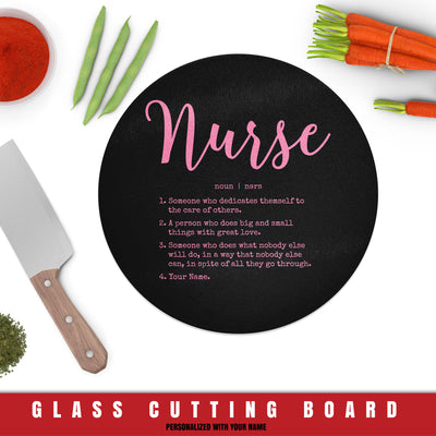 Nurse Definition Round Glass Cutting Board