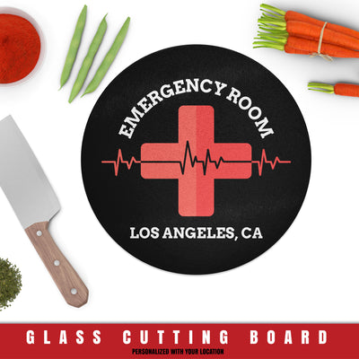 Emergency Room Round Glass Cutting Board