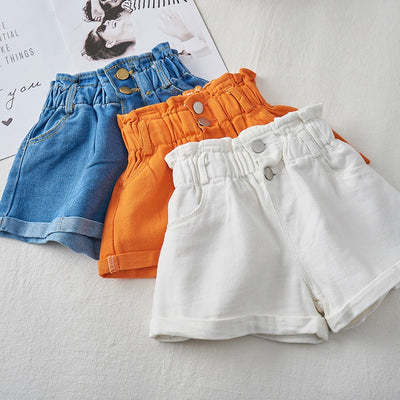 2022 Girl Summer  Kids Children Fashion Hot Jeans Denim Shorts Three Colors