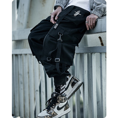 michalkova Paratrooper  Japanese military Male Black Joggers Mens hip hop Pockets Ankel Cargo Pants Men Streetwear Pants Casual
