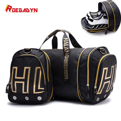 ROEGADYN large Capacity Chest Bag Folding Gym Bag Men Fitness Bag For Gym Men Waterproof Sport Bag Men Gym Bag  Shoe Compartment