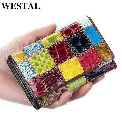 WESTAL Women&#39;s Purses Leather Wallets Small Short Coin/Card Wallets for Women Slim Wallets Ladies Female Billfold Wallets 517