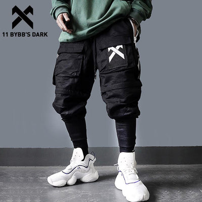 11 BYBB&#39;S DARK Detachable Multi-Pocket Cargo Pants Men Harajuku Hip Hop Streetwear Joggers Man Elastic Waist Sweatpants Techwear