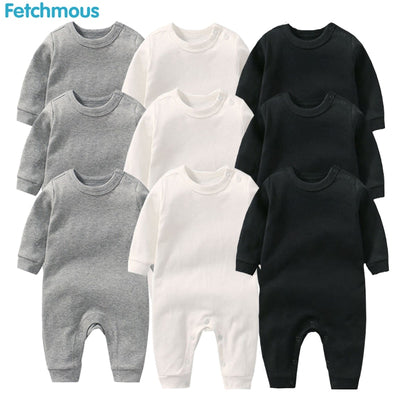 Baby Boys Rompers Roupa De Bebes Long Sleeve Winter Soft Cotton Girls Clothes NewBorn Clothing Solid kids outfit jumpsuit