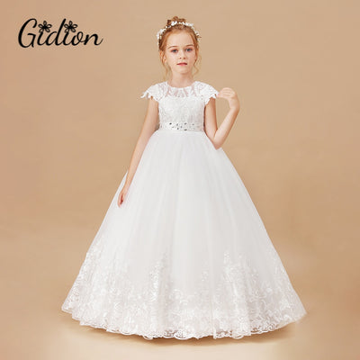 Girls Dress Sleeveless Baby Kids Clothes Children Kids Clothing Appliques Kids Girl Wedding Evening Gowns Party Dresses