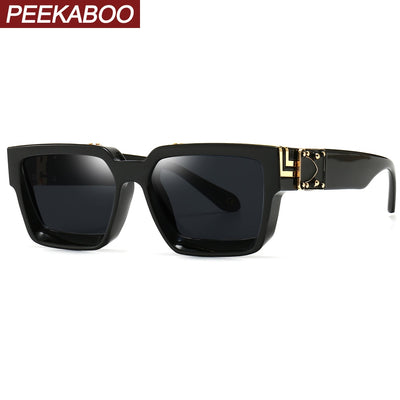 Peekaboo black square sunglasses for men uv400 gift for birthday male sun glasses for women 2021 hot-selling winter accessories