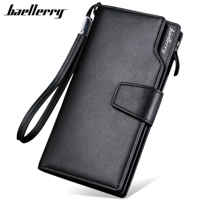 Baellerry Luxury Brand Men&#39;s Wallets Men Long Purse Wallet Male Clutch PU Leather Zippers Wallet Men Business Wallet Coin Purse