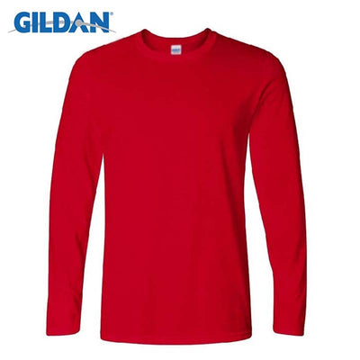 Gildan Brand Men&#39;s Long Sleeve T-shirts Spring Autumn Casual O Neck T Shirt Cotton New Fashion Fitness Tops&amp;Tees Homme Camisetas