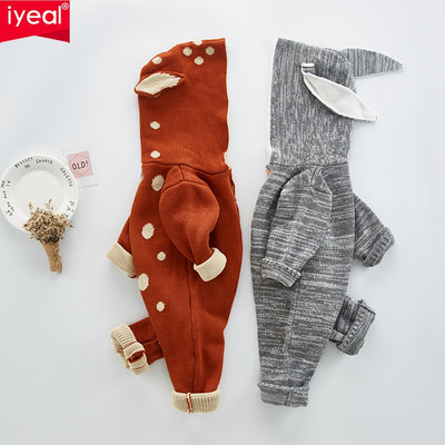 IYEAL Spring Autumn Cotton Knitted Baby Boys Girls Clothes Long-sleeve Newborn Kids Toddler Romper Infant jumpsuit
