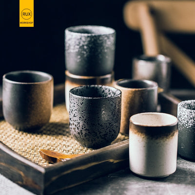 RUX WORKSHOP 140ml 185ml Japanese Style Teacup Water Cup Stoneware Ceramic Hand-painted Kungfu Teacup Cuisine Drinkware