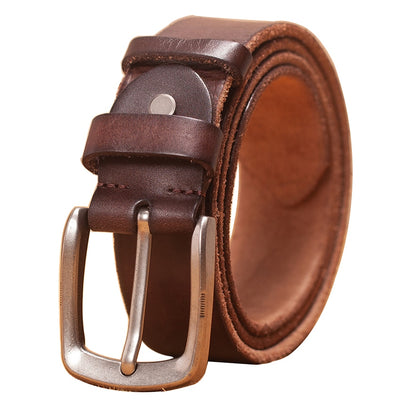 Men&#39;s belt leather belt men male genuine leather strap brown cow leather belt for men pin buckle vintage jeans cintos masculinos