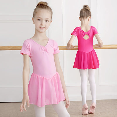 Children Ballet Dress Dance Leotards for Girls Transparent Chiffon Dance Skirts Kids Ballet Clothes Training Dance Bodysuits