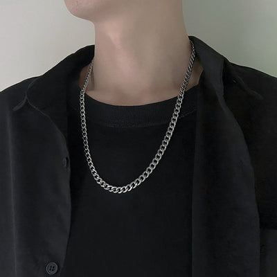 Stainless Steel Cuban Chain Necklaces for Women Men Long Hip Hop Necklace On The Neck Fashion Jewelry Accessories Friends Gifts