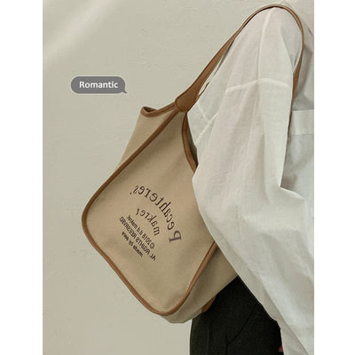 INS Shoulder Canvas Bag Fashionable All-Match Letters