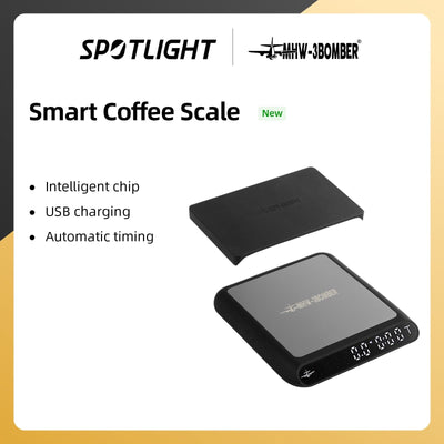 MHW-3BOMBER Smart Drip Espresso Coffee Scale with Auto Timer USB Charging Kitchen Electronic Scale Cafe Home Barista Accessories