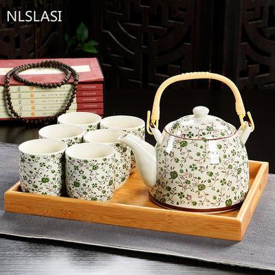 Hot Sale Yixing Ceramic Tea Set Tea Tray Outdoor Camping Mountaineering TeaSet Chinese Tea Ceremony NLSLASI tea pot and cup set