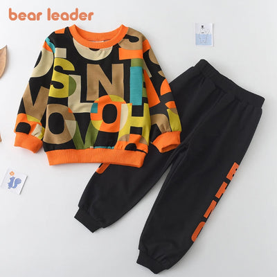 Bear Leader Boys Clothes Children's Clothing Sets 2022 Autumn Long Sleeve Active Suits Letter Print Baby Clothes 2pcs Boy Set