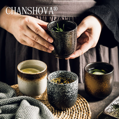 CHANSHOVA 150/200ml Chinese retro Style Handmade High Temperature Firing Ceramic teacup Porcelain Coffee Cups mug H235