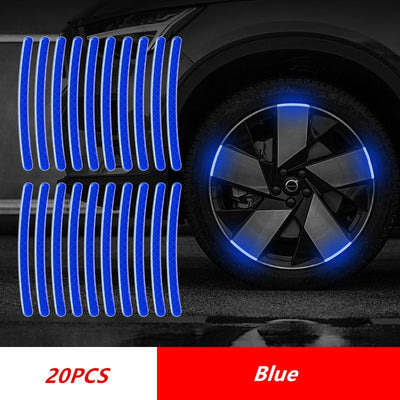 Car Wheel Hub Reflective Stripes Door Safety Opening Warning Sticker Tape Auto Rear Warning Reflective Tape Car Accessories
