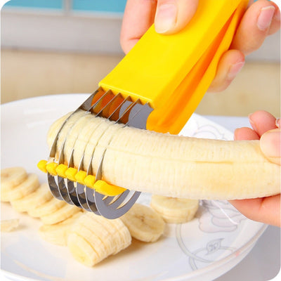 Banana Slicer Fruit Vegetable Sausage Slicer Stainless Steel Banana Cutter Salad Sundaes Tools Cooking Tools Kitchen Accessories