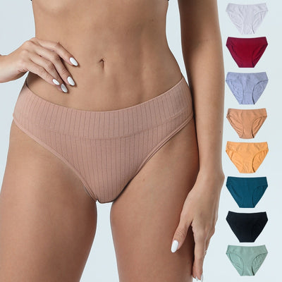 2PCS/Set Women Plus Size Seamless Cotton Panties Daily Underwear Sexy Female Rib Underpants Girls Comfort Briefs Lingerie 835