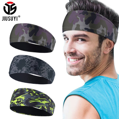 Elastic Men Headband Hairband Soft Sweatband Stretchy Headwear Bicycle Yoga Sport Moisture Wicking Hair Accessories Women Girls