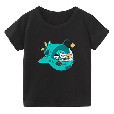 New 3-12 T 100% Cotton    T Shirt Children T Shirts Boys Clothing Cartoon Game Pattern Kids Clothes Summer Tops