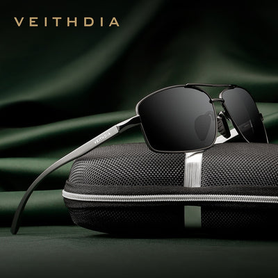 VEITHDIA Brand Sunglasses Polarized UV400 Lens Men&#39;s Vintage Aluminum Frame Sun Glasses Goggle Eyewear Accessories For Male 2458