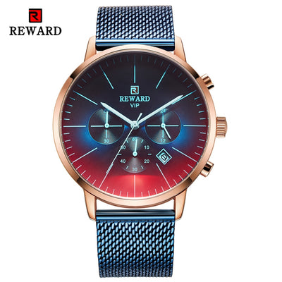 2022 New Fashion Color Bright Glass Watch Men Top Luxury Brand Chronograph Men&#39;s Stainless Steel Business Clock Men Wrist Watch