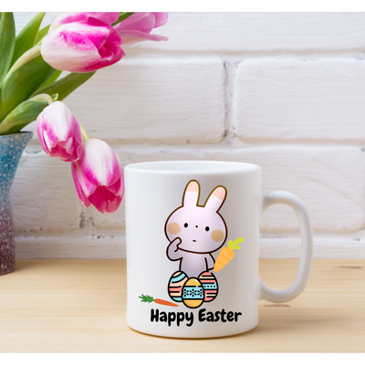 Happy Easter Bunny Mug, gift idea, white mug 11oz,15oz