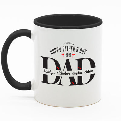 Dad Kids Names - Colored Mug
